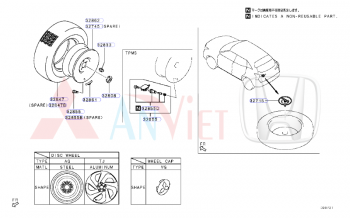 Cảm biến áp suất lốp, Van TPMS xe Mitsubishi Xforce 4250B338