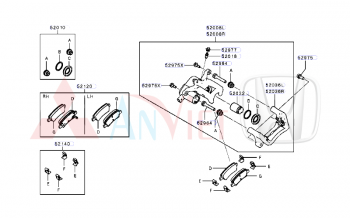 Càng gông phanh sau Mitsubishi XForce (mã lẻ) 44014B000P