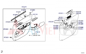 Táp py, Tappi cửa trước Mitsubishi XForce 80900B121P 80901B121P
