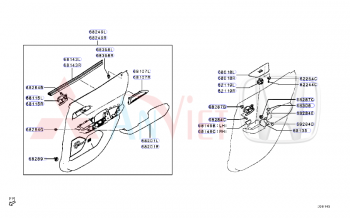 Nẹp chân kính phía trong cánh cửa sau Mitsubishi XForce 82835B000P 82834B000P