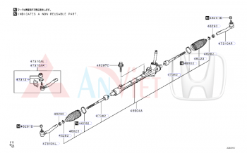 Thước lái xe Mitsubishi Xforce 48010B010P