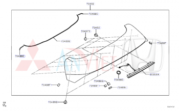 Đèn phanh sau trên cao, dưới đuôi gió Mitsubishi XForce 26590B000P 26590C000P