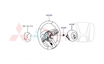 Vô lăng xe Mitsubishi Destinator DST 48400B001P 48400B071P 48400W481P
