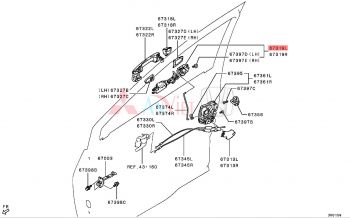 Dây giật tay mở cửa trong trước xe Mitsubishi Xpander