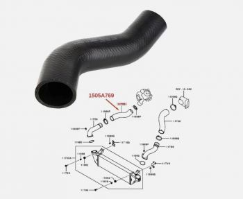 Ống cao su làm mát khí nạp Triton , Mitsubishi Pajero Sports vào VAN EGR và bướm gas , động cơ 4N15 Mivec 14099W030P 