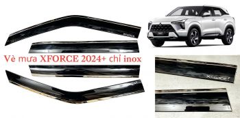 Vè che mưa Mitsubishi Xforcer 2024- 2026, vè che mưa chỉ mạ Xforcer, bộ vè che mưa 4 cánh cửa 